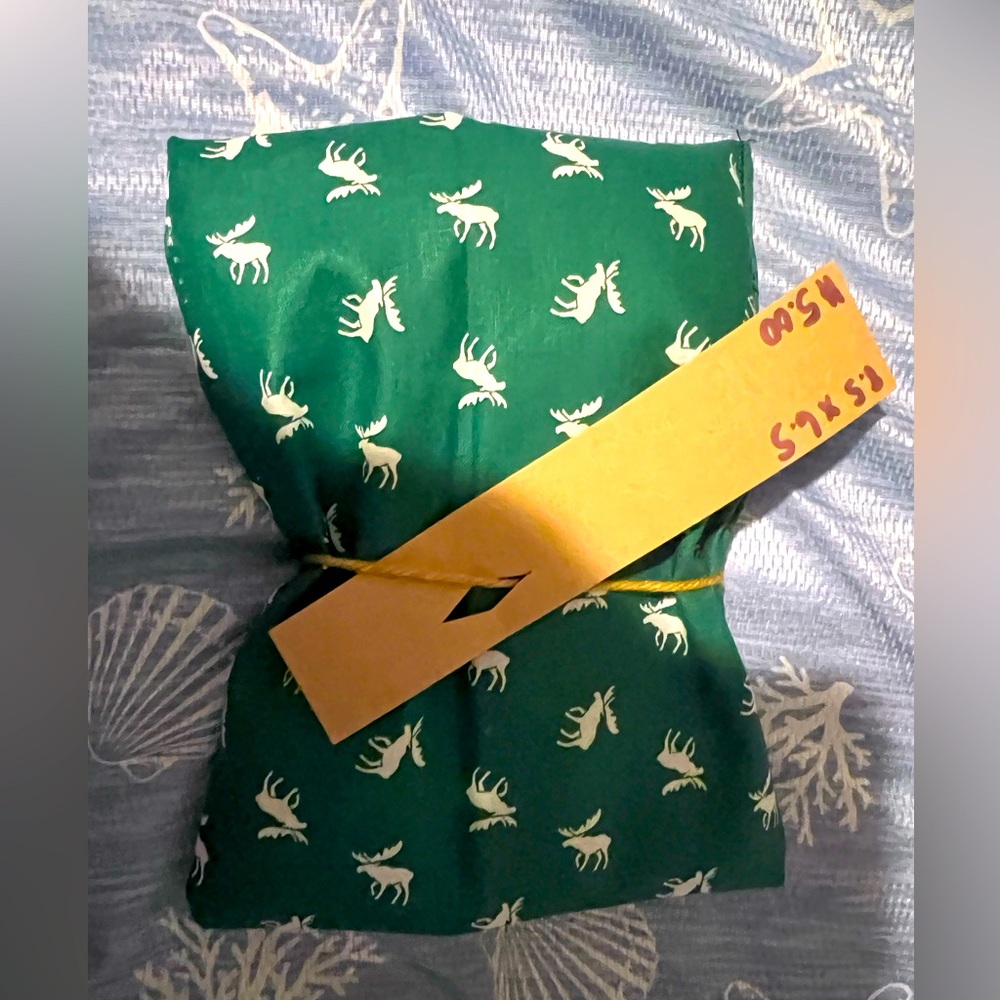 Microwave heating pad green moose fabric unscented